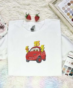 lightning mcqueen disney character embroidered shirt eygjc