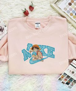 luffy punch one piece anime embroidered shirt ealvf