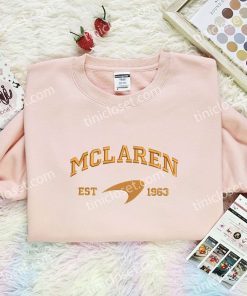 mclaren racing car est 1963 embroidered shirt 082xw