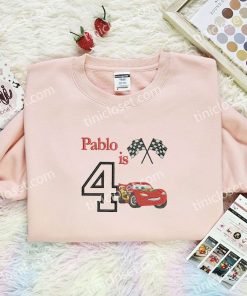 McQueen Cars Custom Name Birthday Embroidered Shirt