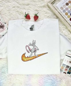 Mewtwo Pokemon Anime Embroidered Shirt