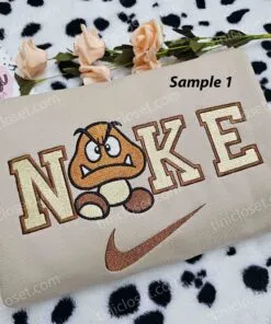 Goomba And Toad Super Mario Video Game Characters Embroidered Couples Shirts 1