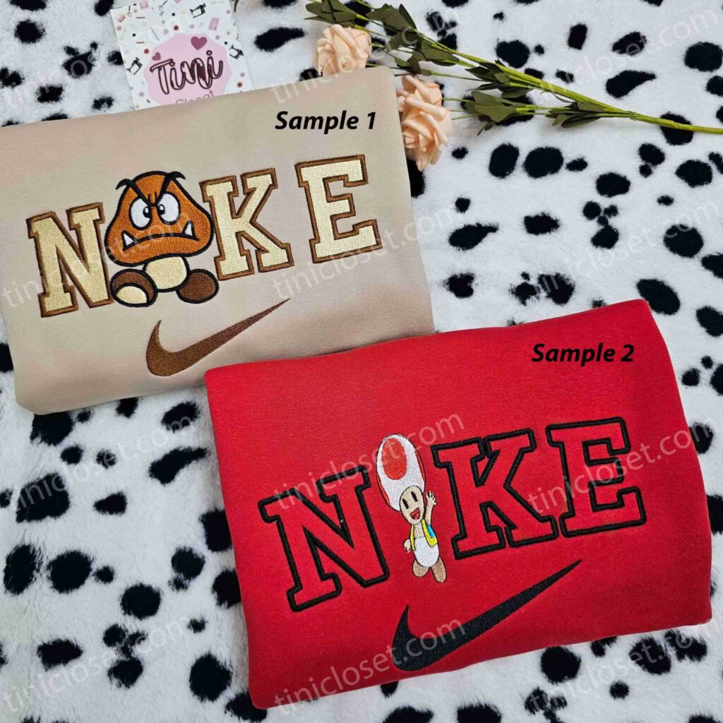 Goomba And Toad Super Mario Video Game Characters Embroidered Couples Shirts